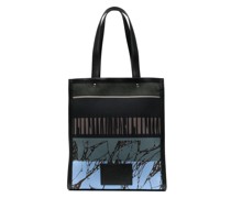 graphic-print leather tote bag