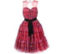 Ausgestelltes Midikleid mit Blumen-Print