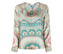 Bluse mit grafischem Print