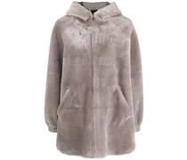 Wendbarer Kapuzenmantel aus Shearling