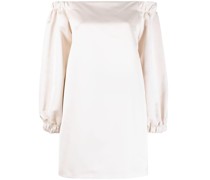 Schulterfreies Kleid mit Satin-Finish