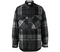 Karierte Hemdjacke mit Logo-Print