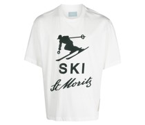 T-Shirt mit "Ski"-Print