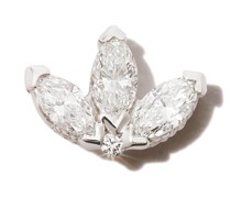 18kt Engraved Lotus Weißgoldohrstecker