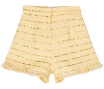 Kurze Tweed-Shorts mit Pailletten