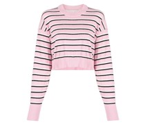 Gestreifter Cropped Pullover