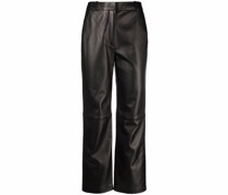 Cropped-Hose aus Leder