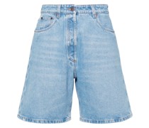 Jeans-Shorts mit Dreiecks-Logo aus Emaille