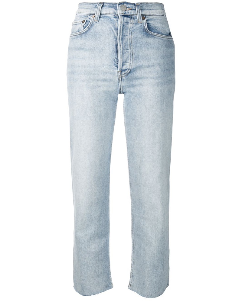 RE/DONE Damen Ungesäumte Cropped-Jeans