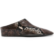 40mm snakeskin-effect leather mules