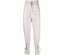ribbon tie checked trousers