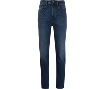 Hoch sitzende Straight-Leg-Jeans