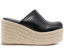Wedge-Sandalen aus Raffiabast