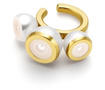 18kt M/G Sliced Ear Cuff aus Gelbgold mit Perle