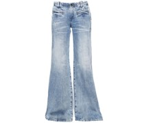 Tief sitzende Wide-Leg-Jeans