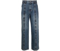 Ausgeblichene Jeans mit Kontrastnähten