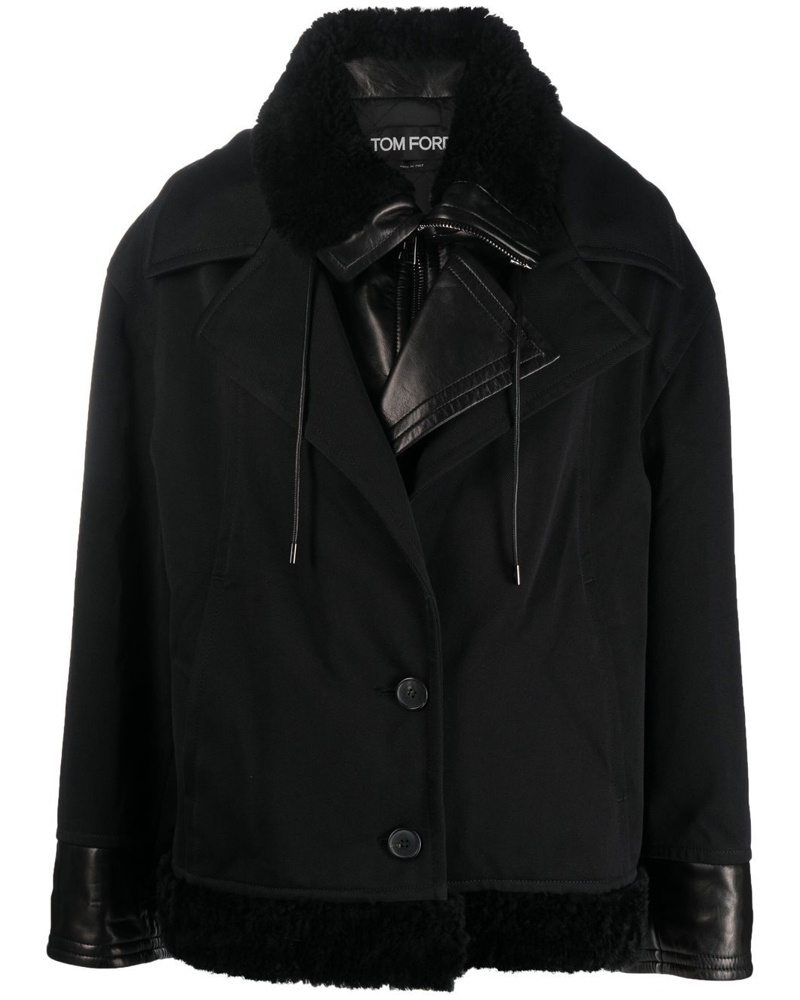 Tom Ford Damen Lederjacke im Layering-Look
