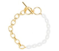 Zweifarbiges Armband mit Totenkopf