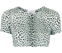 Cropped-T-Shirt mit Leopardenmuster