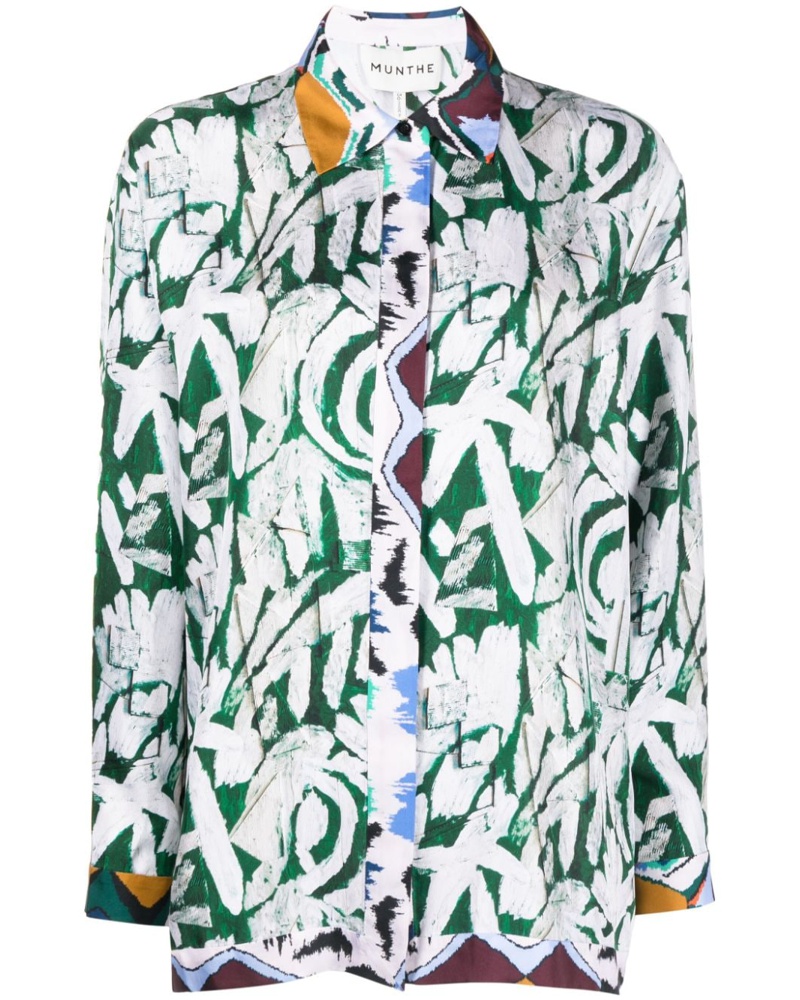 MUNTHE Damen Seidenbluse mit abstraktem Print OR7917 MUNTHE Damen Seidenbluse mit abstraktem Print OR7917