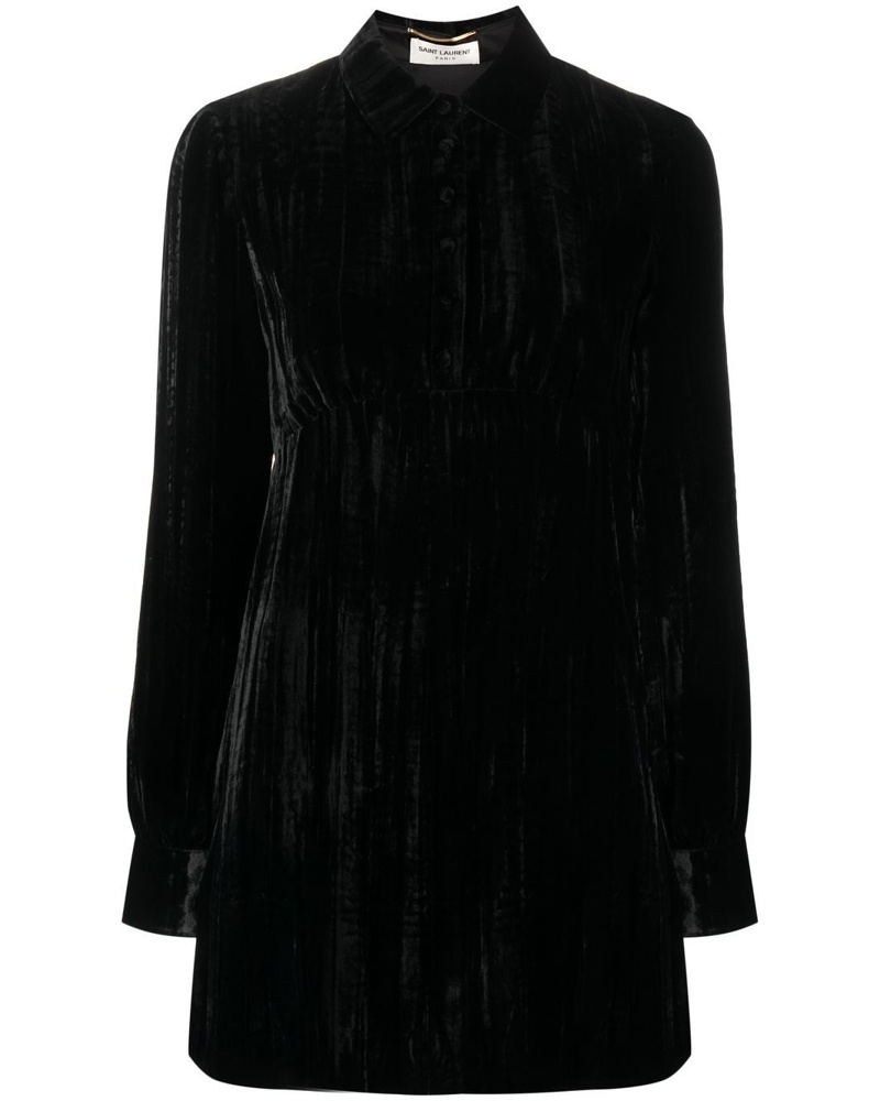 Saint Laurent Damen Minikleid mit langen Ärmeln