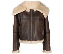 Shearling-Jacke mit Reißverschluss