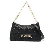 Gesteppte Handtasche mit Logo-Schild