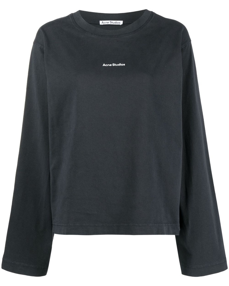 Acne Studios Damen logo-print long-sleeve jersey top