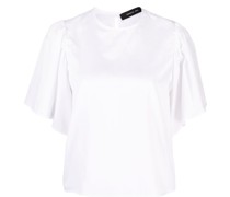 Geraffte Bluse mit Glockenärmeln