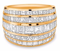 18kt Manhattan Rotgoldring mit Diamanten