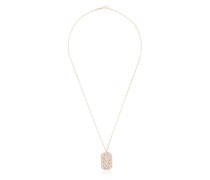 18kt rose gold diamond tag necklace