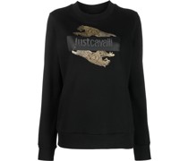 T-Shirt mit Strass-Logo