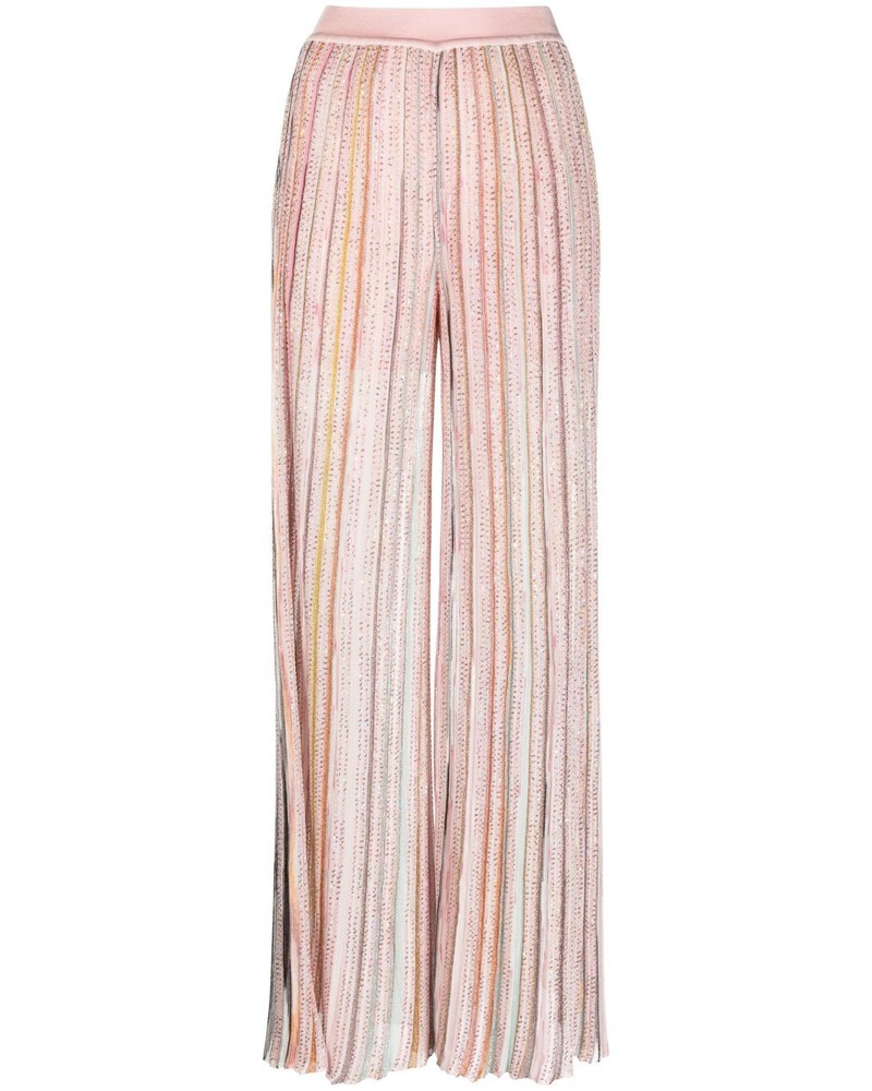 Missoni Damen Gestreifte Hose mit Pailletten