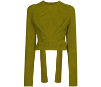 ribbed-knit wrap Pullover