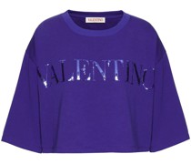 Cropped-Sweatshirt mit Pailletten