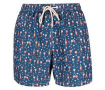 graphic-print swim shorts