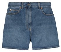 Jeans-Shorts mit Horsebit-Detail