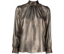 Seidenbluse mit Stehkragen