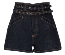 Hoch sitzende Jeans-Shorts