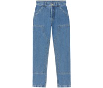 Halbhohe Straight-Leg-Jeans