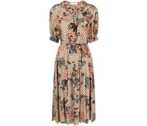 Gestuftes Midikleid mit Blumen-Print
