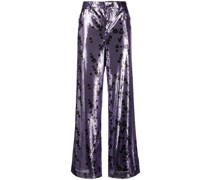 Gerade Hose mit Pailletten