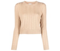 Cropped-Pullover mit Zopfmuster