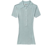 Tate ribbed-knit polo shirt