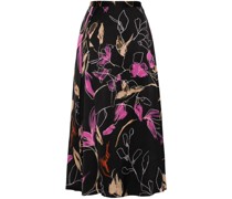 Ink Floral-print high-waisted skirt