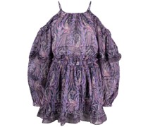 Schulterfreies Kleid mit Paisley-Print