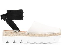 Flatform-Espadrilles mit Knöchelband