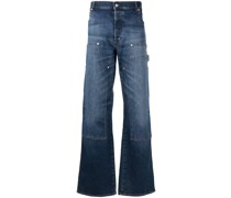 Ausgeblichene Jeans mit Tragefalten