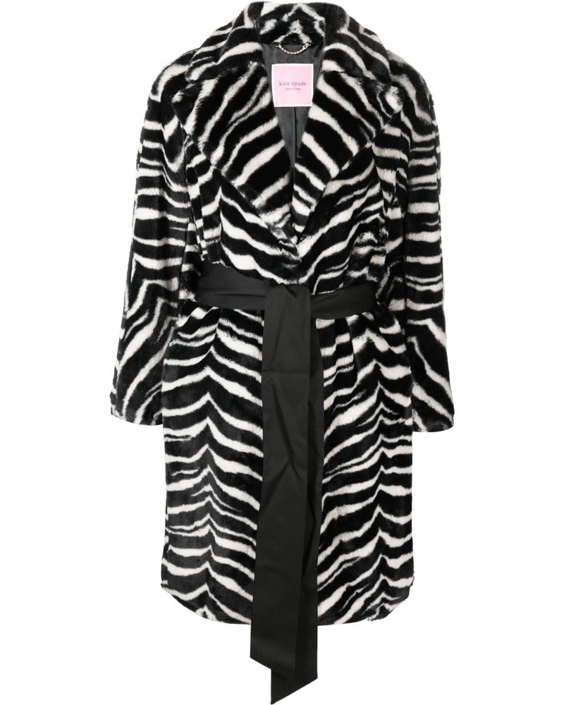 Kate Spade Damen Mantel mit Zebra-Print