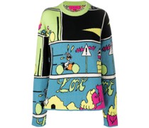 Kaschmirpullover mit grafischem Print